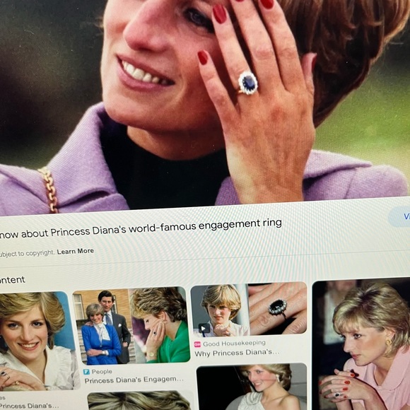 Faux sapphire & diamond ring - size 7 - Picture 8 of 8